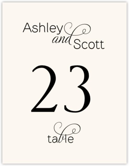 Adios Script Monogram 10 Contemporary and Classic Table Numbers