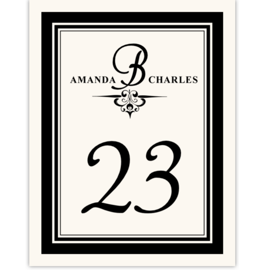 Adore Monogram 05 Contemporary and Classic Table Numbers