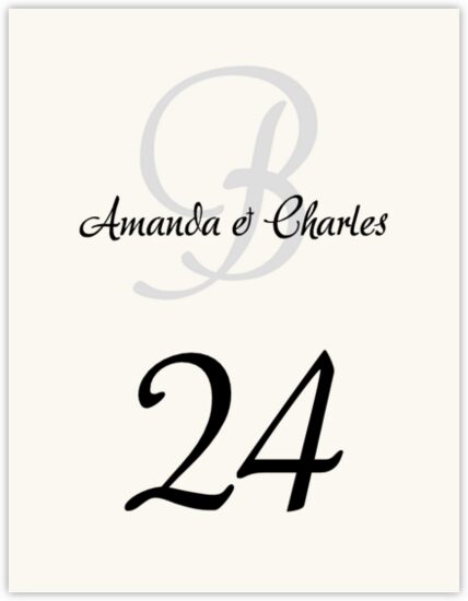 Adore Monogram 06 Contemporary and Classic Table Numbers
