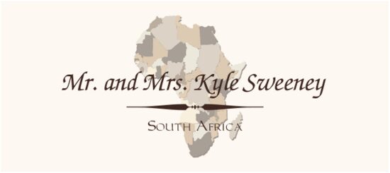 Map of Africa African Inspired Wedding Place Cards