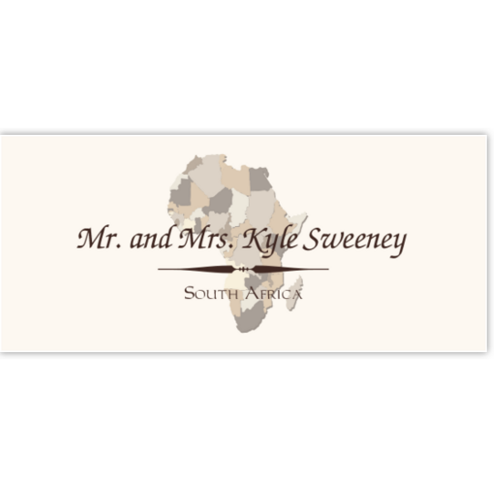 Map of Africa African Inspired Wedding Place Cards