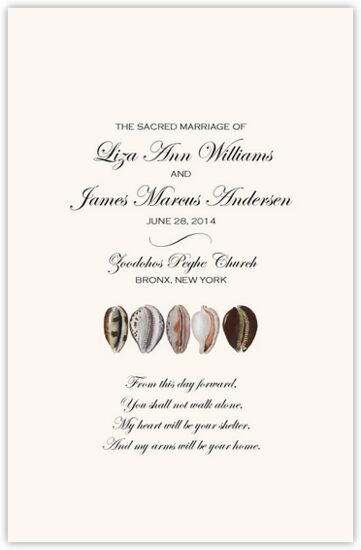 African Cowry Shell African Wedding Programs