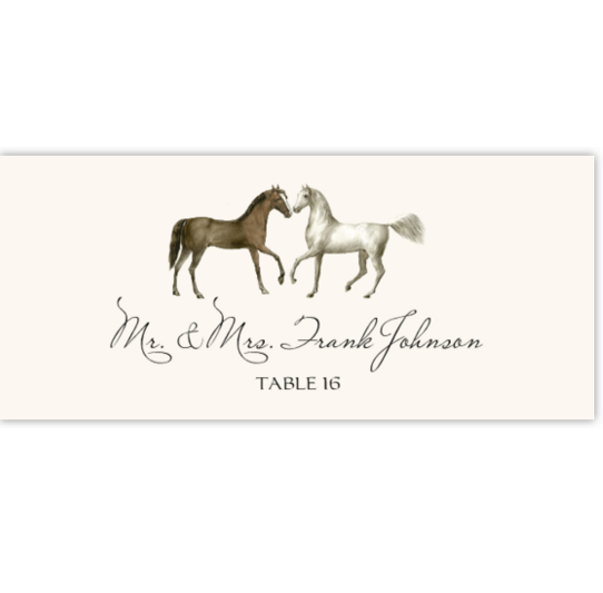 Two Horses Wedding Place Cards and Escort Cards
