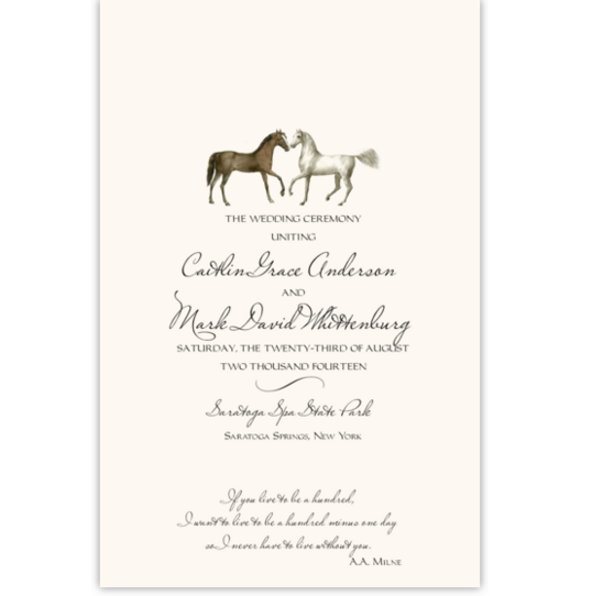 Two Horses Contemporary and Classic Wedding Programs