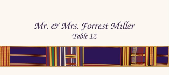 Asante Kente African Inspired Wedding Place Cards