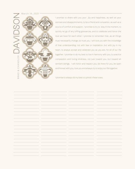 Auspicious Symbols Indian Wedding Certificates