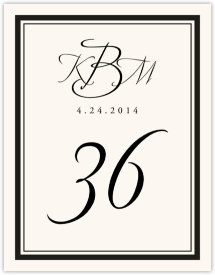 Avalon Monogram 02 Contemporary and Classic Table Numbers