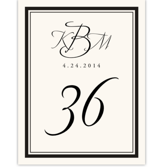 Avalon Monogram 02 Contemporary and Classic Table Numbers