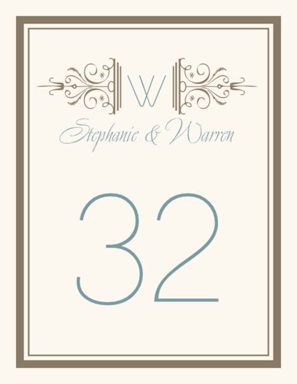Avalon Monogram 14 Contemporary and Classic Table Numbers