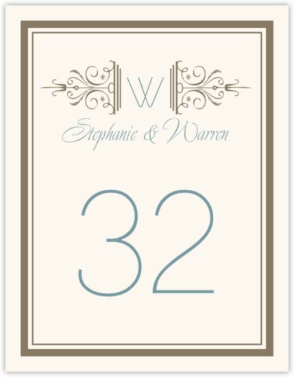 Avalon Monogram 14 Contemporary and Classic Table Numbers