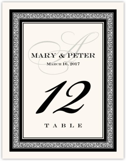 Bickham Monogram 32B Contemporary and Classic Table Numbers