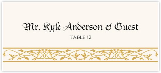 Blackletter Gothic Contemporary and Classic Place Cards