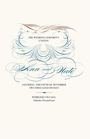 Bodini Birds Birds and Butterflies Wedding Programs