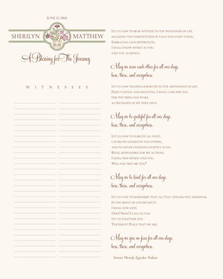 Lotus Blossom Religious Wedding Certificates
