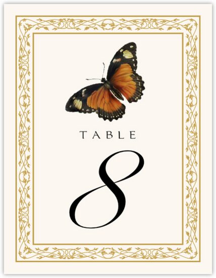 Monarch Butterfly Birds and Butterflies Table Numbers