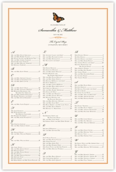 Butterfly Wishes Birds and Butterflies Seating Charts