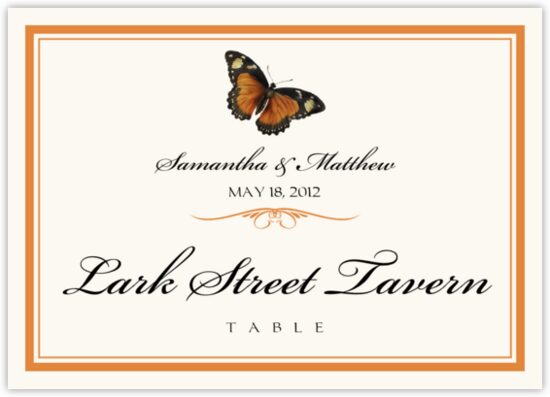 Butterfly Wishes Birds and Butterflies Table Names