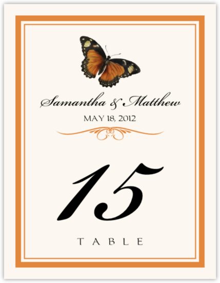 Butterfly Wishes Birds and Butterflies Table Numbers