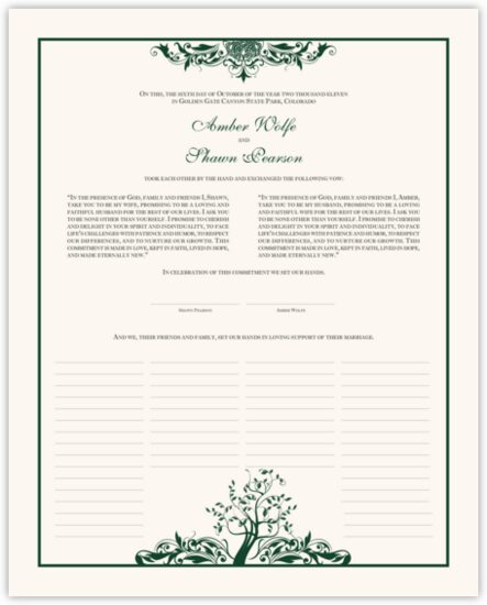 Tree of Life-Top and Bottom Celtic Wedding Certificates