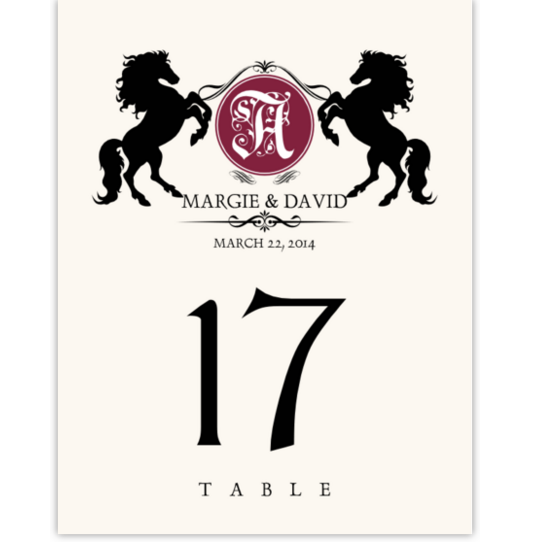 Chevalier Contemporary and Classic Table Numbers