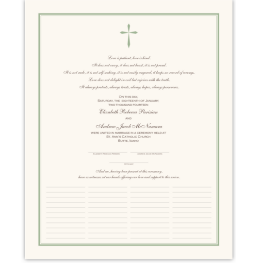 Christian Cross 02 Religious Wedding Certificates