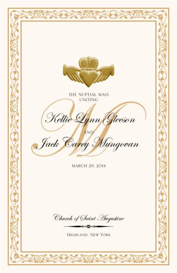 Gold Claddagh Celtic Wedding Programs