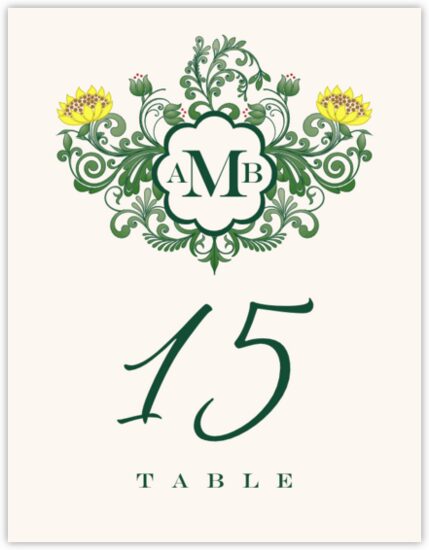 Lotus Seal Contemporary and Classic Table Numbers