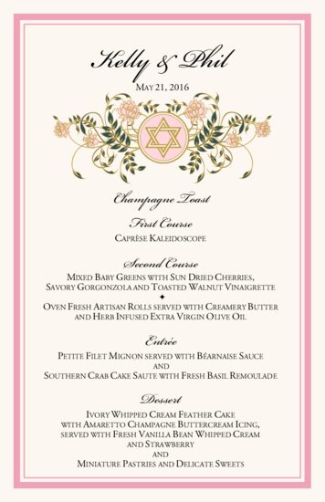 Colorful Shield of David Culturally Inspired Menus