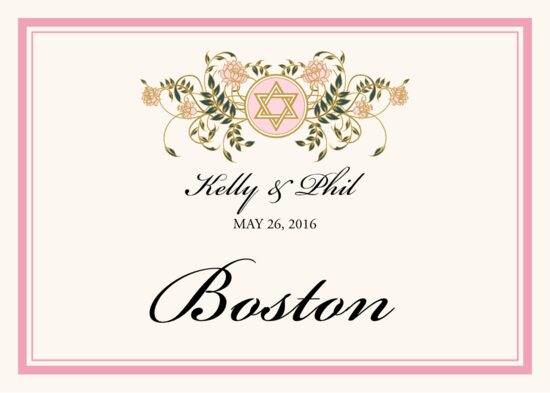 Colorful Shield of David Culturally Inspired Table Names