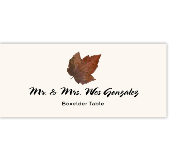 Boxelder Colorful Leaf Autumn/Fall Leaves Place Cards