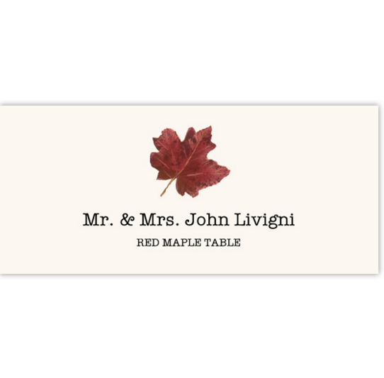 Red Maple Colorful Leaf Autumn/Fall Leaves Place Cards