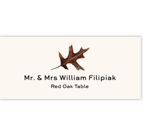 Red Oak Colorful Leaf Autumn/Fall Leaves Place Cards