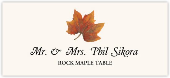 Rock Maple Colorful Leaf Autumn/Fall Leaves Place Cards