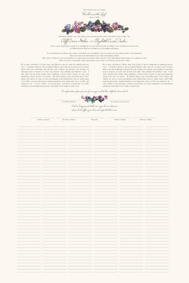 Colorful Hydrangea Flower Wedding Certificates