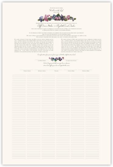 Colorful Hydrangea Flower Wedding Certificates