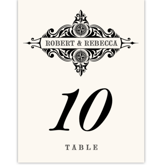 Compass North Contemporary and Classic Table Numbers