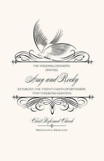 Constitution Flourish Birds Birds and Butterflies Wedding Programs