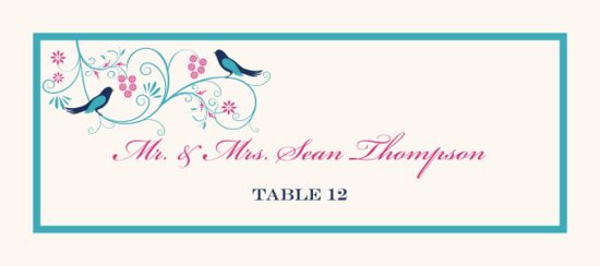 Leah and Luna Birds and Butterflies Place Cards