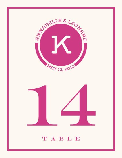 Contemporary Monogram 02 Contemporary and Classic Table Numbers