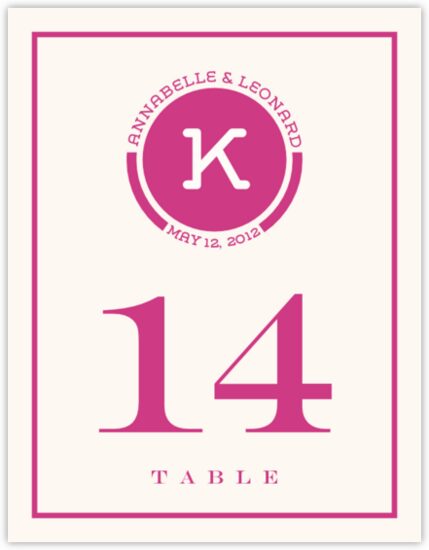 Contemporary Monogram 02 Contemporary and Classic Table Numbers