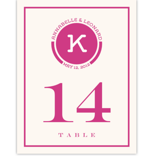 Contemporary Monogram 02 Contemporary and Classic Table Numbers