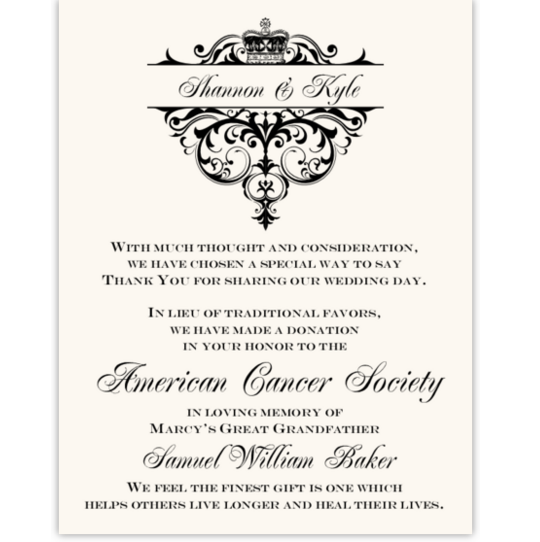 Crowned Contemporary and Classic Donation Cards