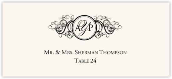 Curly Sue Contemporary and Classic Place Cards