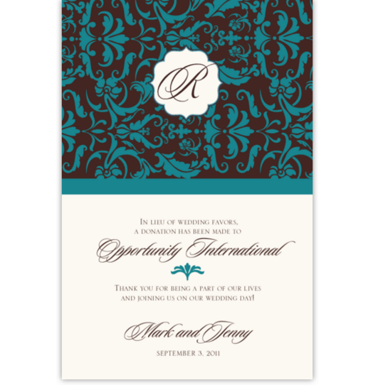 Daily Damask Contemporary and Classic Donation Cards
