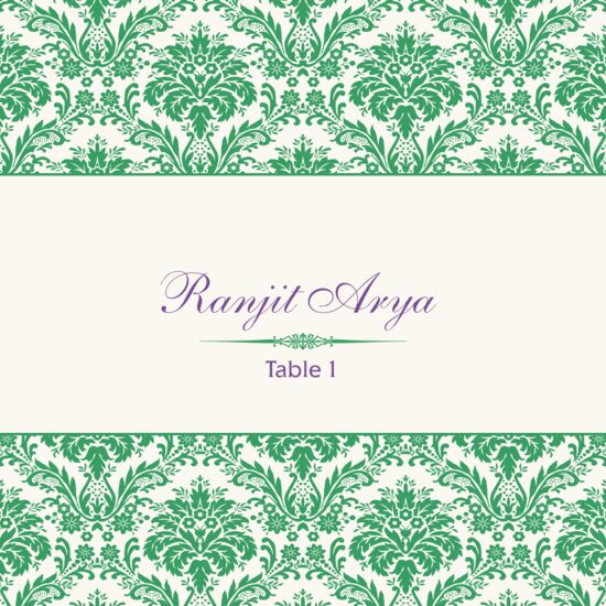 Damask Twist Contemporary and Classic Place Cards