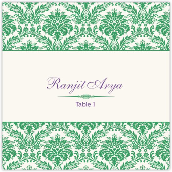 Damask Twist Contemporary and Classic Place Cards