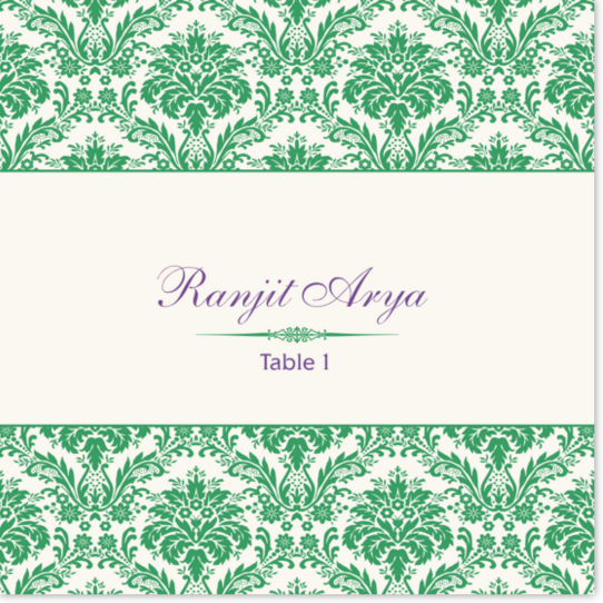 Damask Twist Contemporary and Classic Place Cards