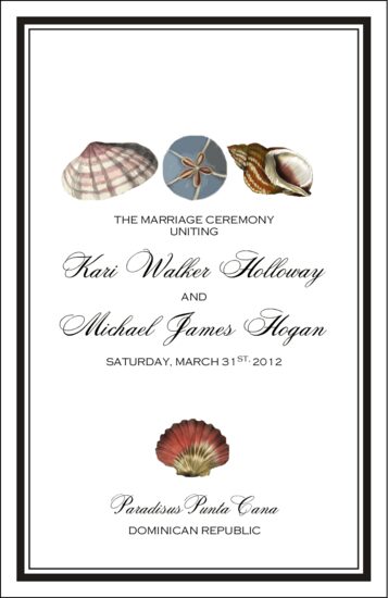 Seashell Collector Beach and Seashell Wedding Programs