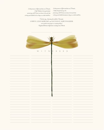Dragonfly Wings Birds and Butterflies Wedding Certificates