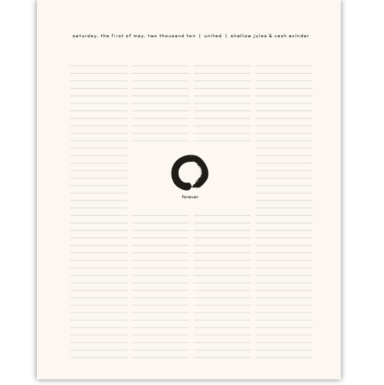 Forever - Enso (Zen Circle) Chinese, Japanese, and Eastern Inspired Wedding Certificates